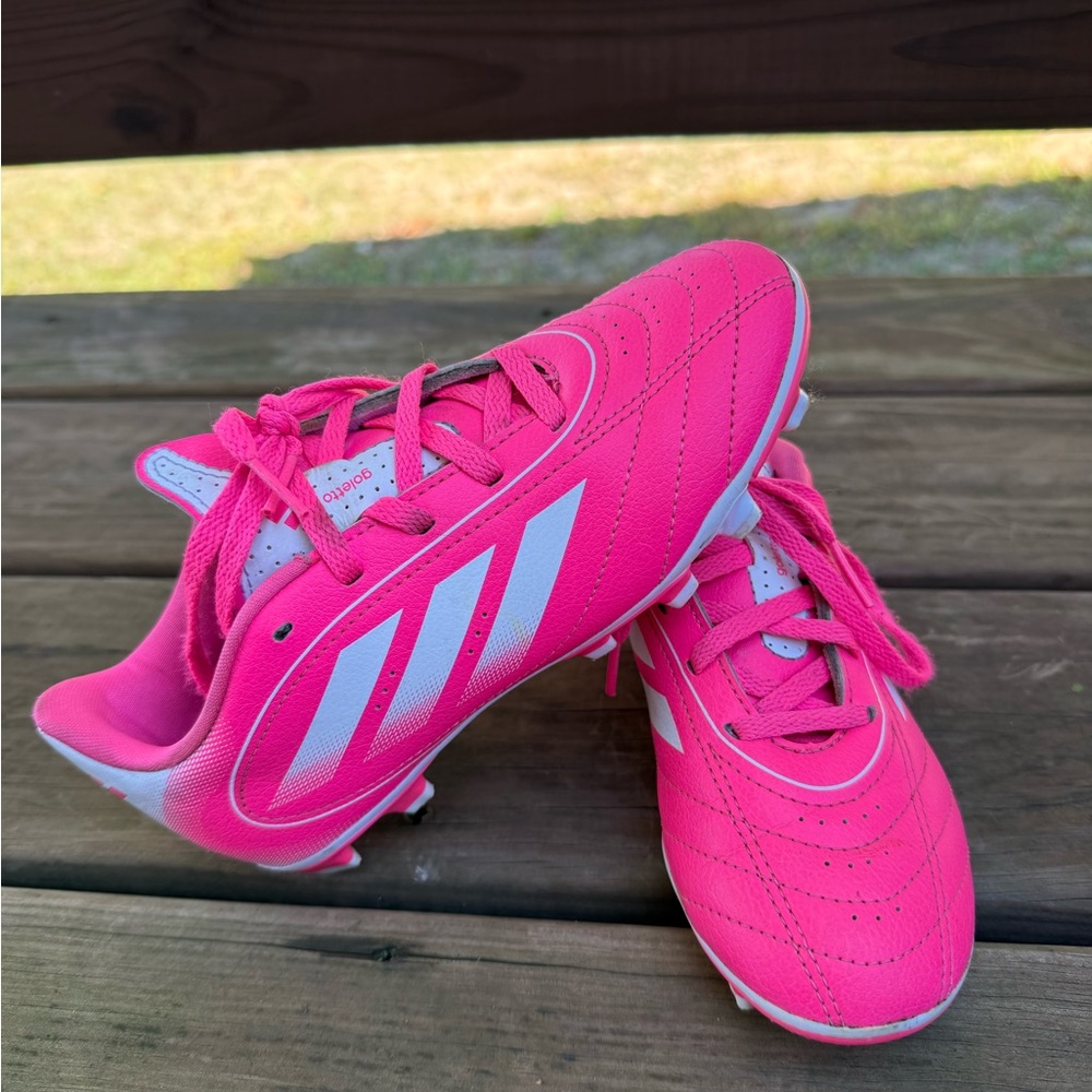 Adidas Bright Pink Soccer Shoes with White Accents